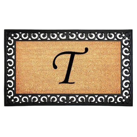 Monogram Door Mat, Black, Natural, 24 in W x 36 in L